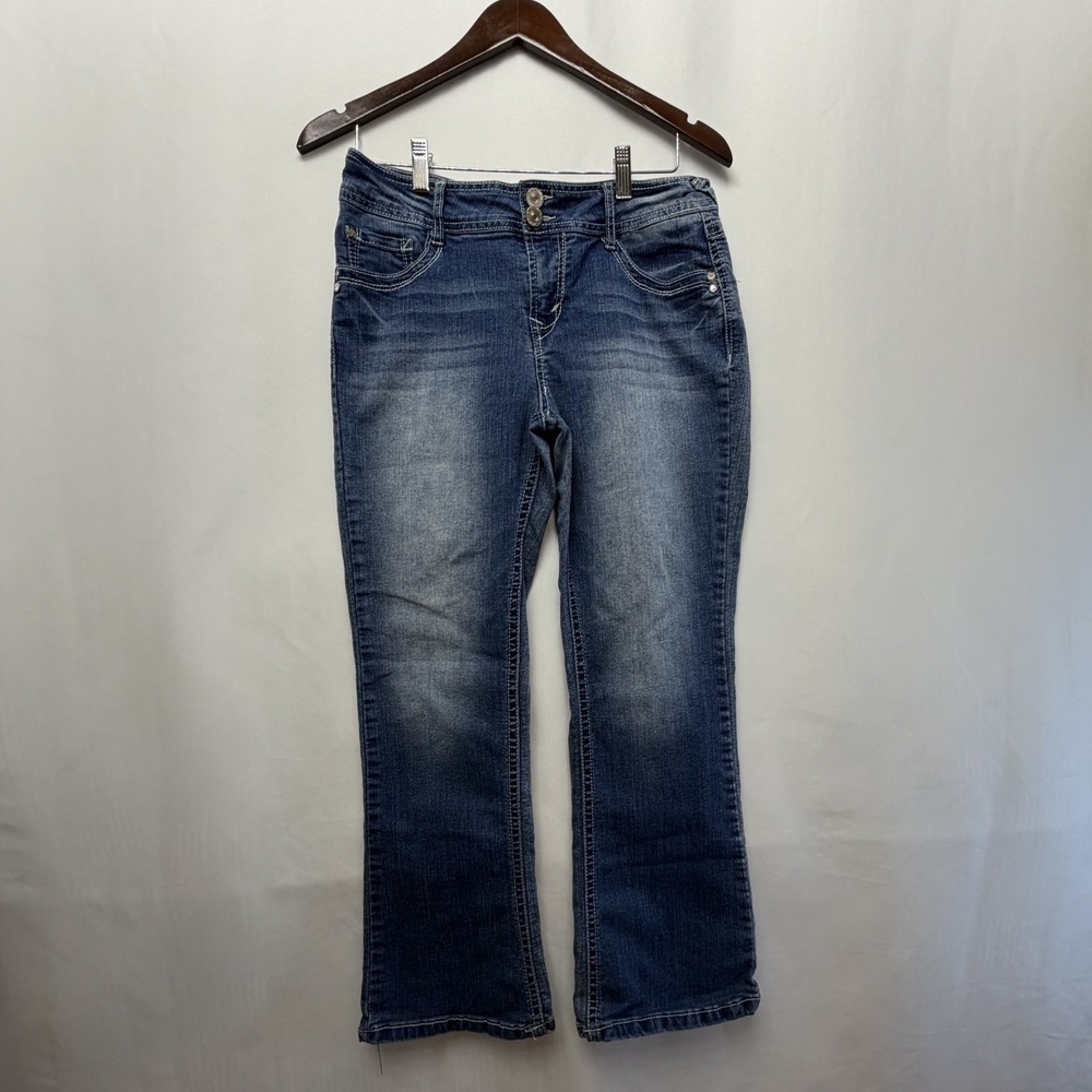 Wallflower Luscious Curvy Fit Jeans Bootcut Embroider Flap Pocket Size 13 Short